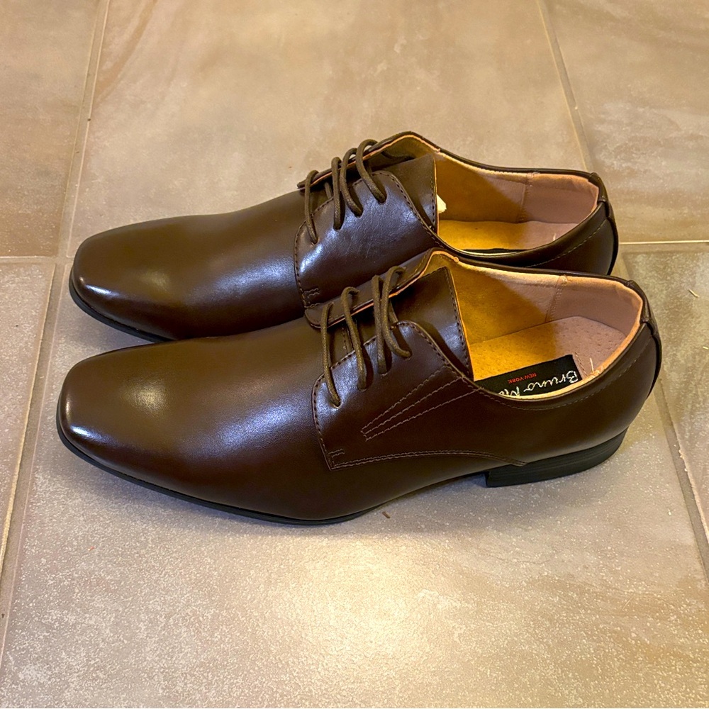 Bruno Marc Men's Brown Classic Modern Oxfords  Leather Dress Shoes New 6.5 US M